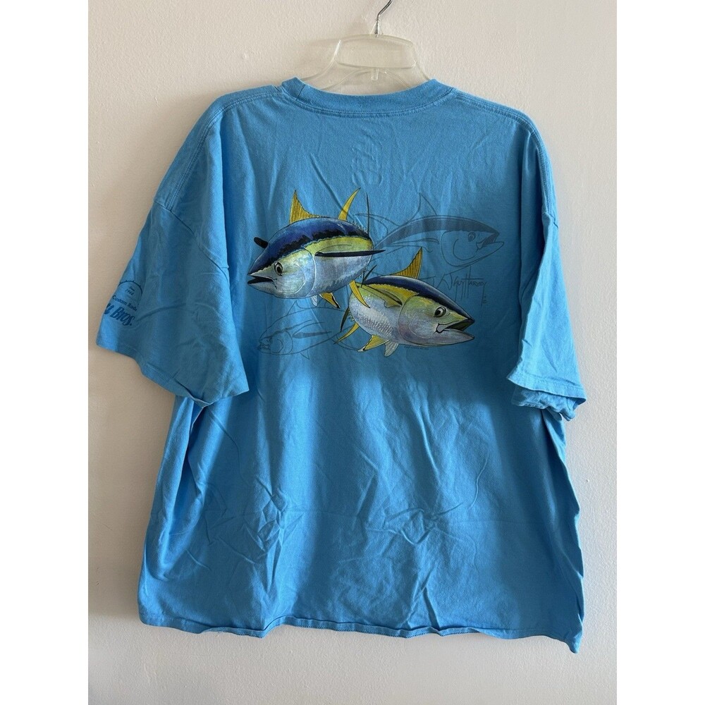 Guy Harvey Bluewater Men’s Blue Pocket Fish Tshirt Size 3XL